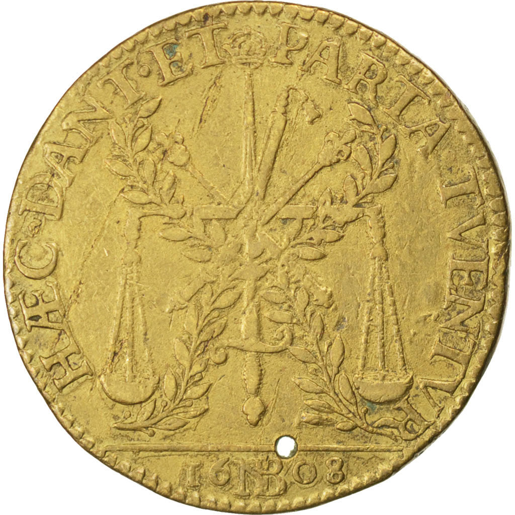 France, Royal, Token, AU(50-53), Copper, 27, Feuardent #11916, 5.90