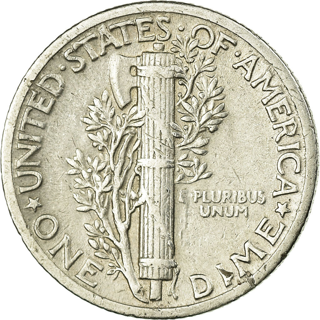 Coin, United States, Mercury Dime, Dime, 1937, U.S. Mint, Philadelphia