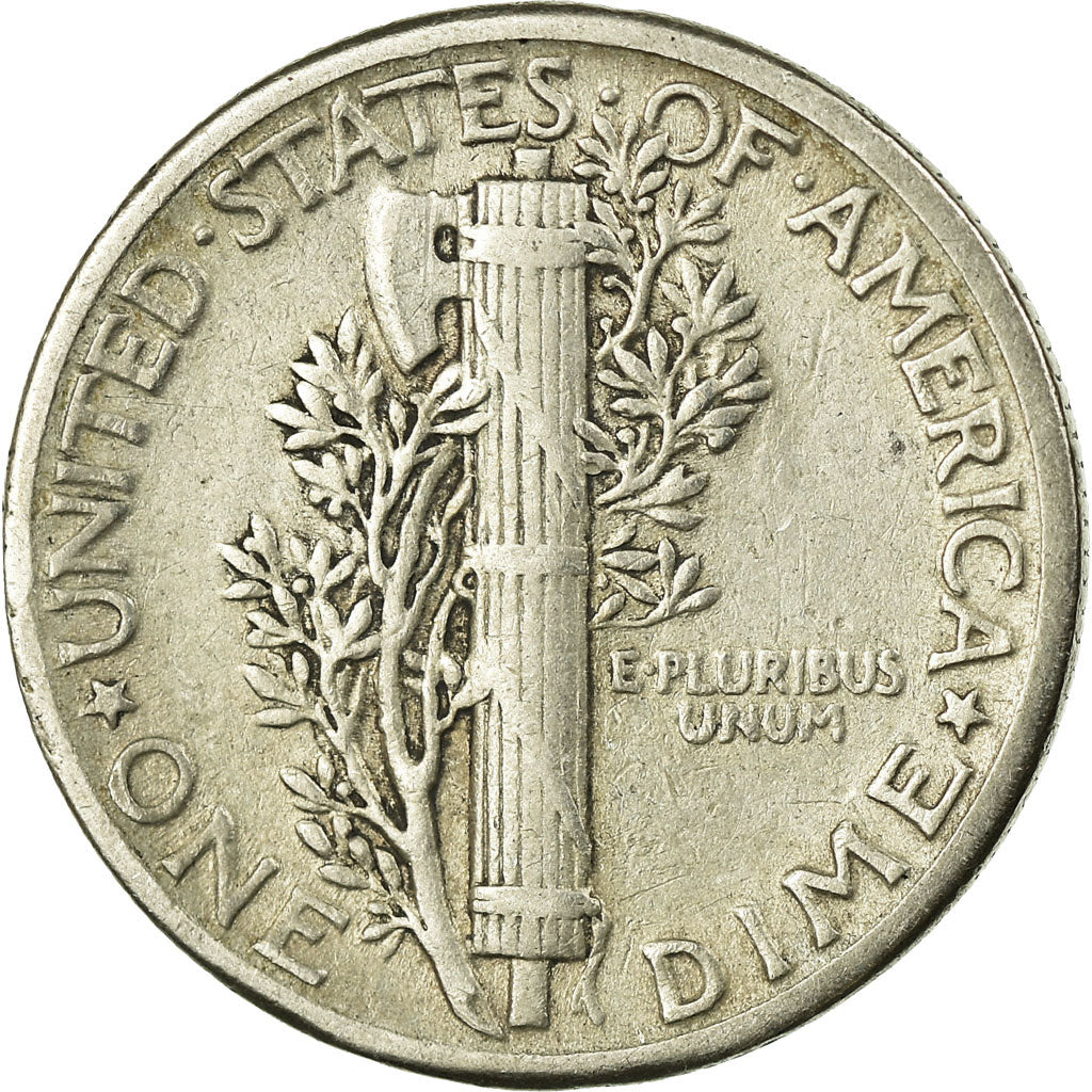 Moneda, Estados Unidos, Mercury Dime, Dime, 1943, U.S. Mint, Philadelphia, BC+