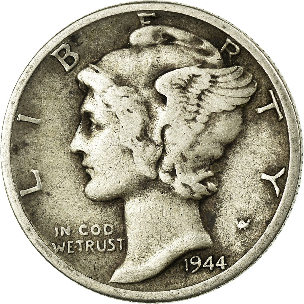 Moneta, Stati Uniti, Mercury Dime, Dime, 1944, U.S. Mint, Denver, MB, Argento