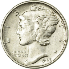 Coin, United States, Mercury Dime, Dime, 1945, U.S. Mint, Philadelphia