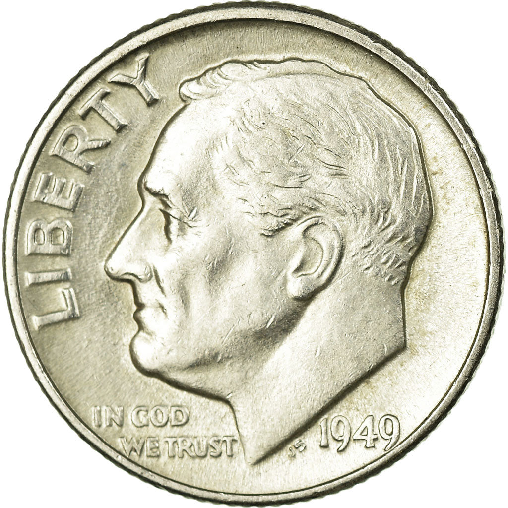 Coin, United States, Roosevelt Dime, Dime, 1949, U.S. Mint, Denver, EF(40-45)