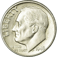 Coin, United States, Roosevelt Dime, Dime, 1949, U.S. Mint, Denver, EF(40-45)
