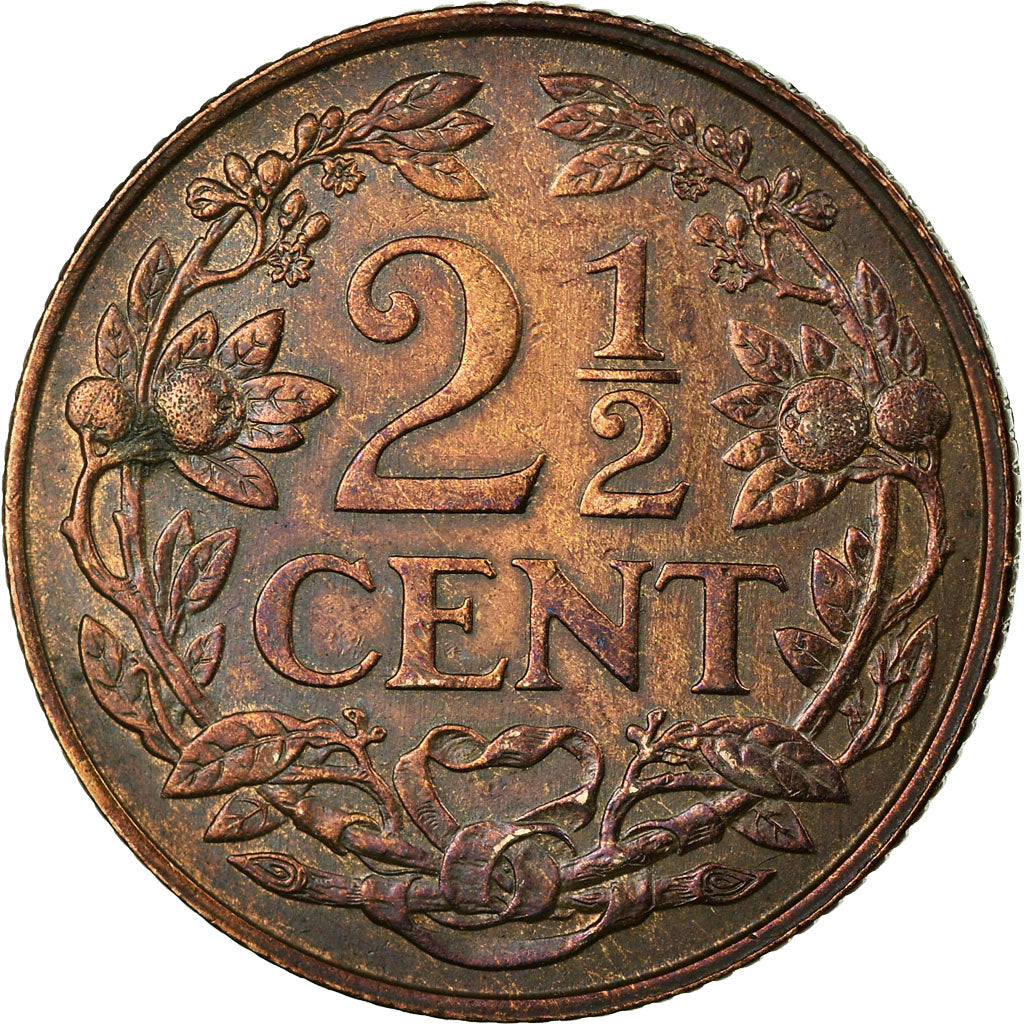 Coin, Netherlands, Wilhelmina I, 2-1/2 Cent, 1941, VF(30-35), Bronze, KM:150