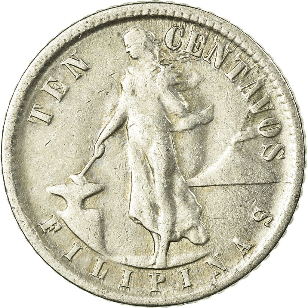 Moneta, Filippine, 10 Centavos, 1945, BB, Argento, KM:181