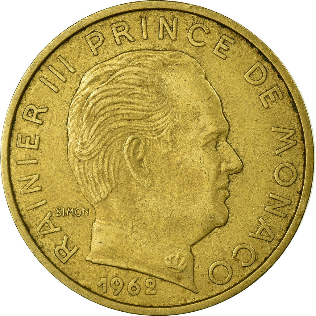 Moneda, Mónaco, Rainier III, 20 Centimes, 1962, BC+, Aluminio - bronce, KM:143