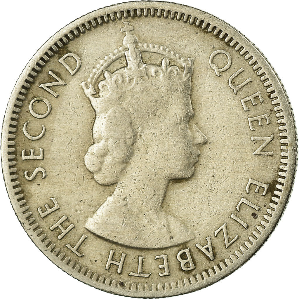 Moeda, MALAIA E BORNÉU BRITÂNICO, 10 Cents, 1953, VF(30-35), Cobre-níquel