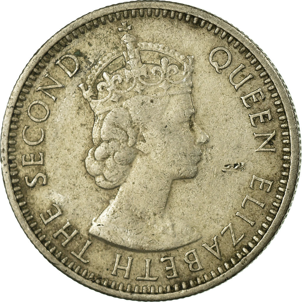 Moneda, PENÍNSULA MALAYA & BORNEO BRITÁNICO, 10 Cents, 1956, BC+, Cobre -