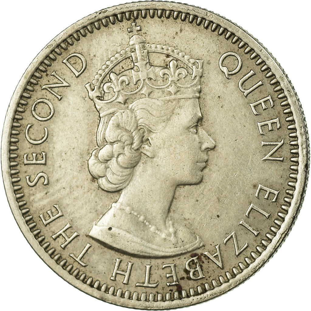 Moneta, MALEZJA I BRYTYJSKIE BORNEO, 10 Cents, 1957, VF(30-35), Miedź-Nikiel