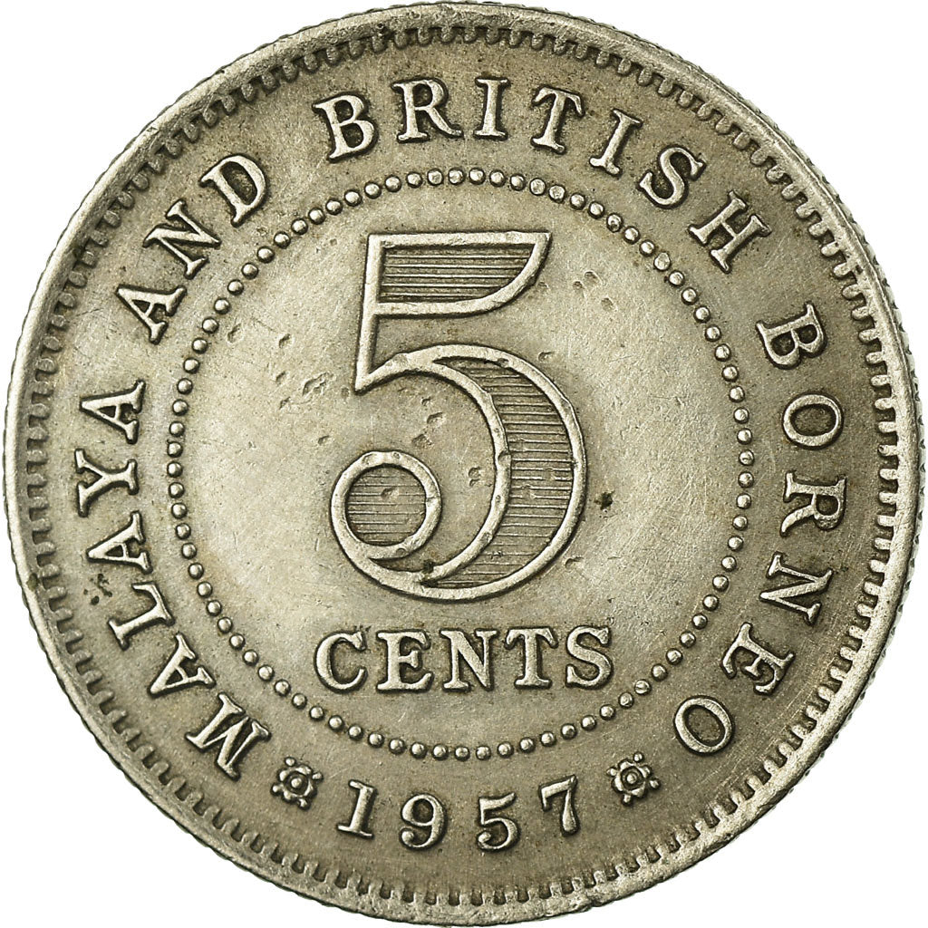Monnaie, MALAYA & BRITISH BORNEO, 5 Cents, 1957, TB+, Copper-nickel, KM:1