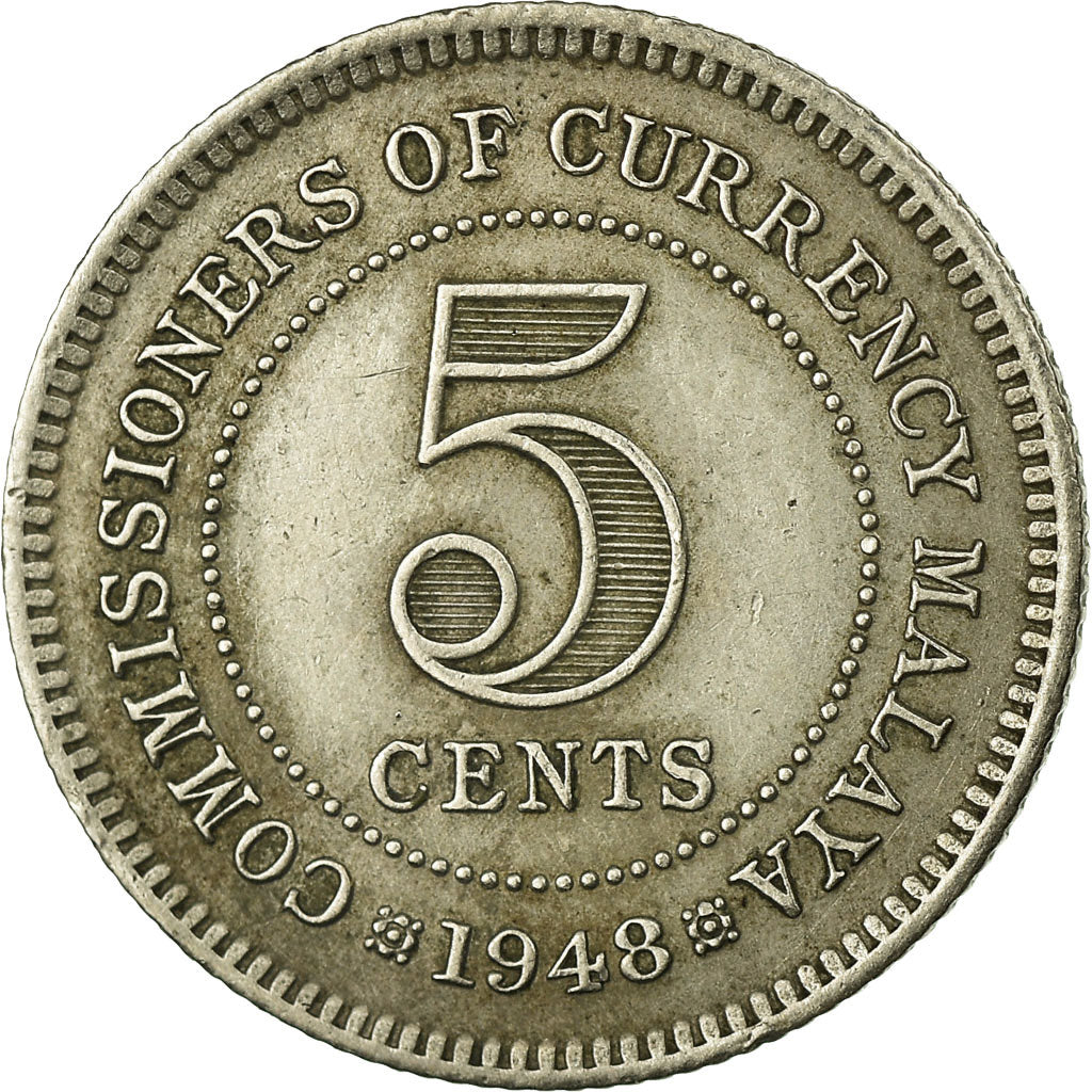 Coin, MALAYA, 5 Cents, 1948, VF(30-35), Copper-nickel, KM:7