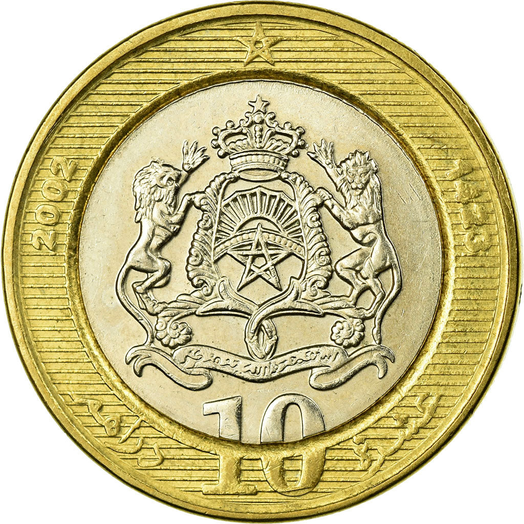 Coin, Morocco, Mohammed VI, 10 Dirhams, 2002, Paris, VF(30-35), Bi-Metallic