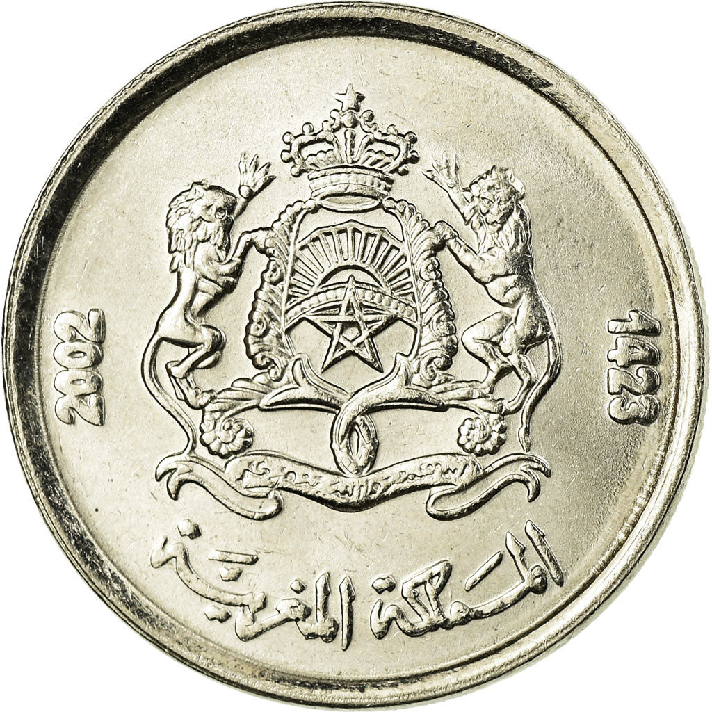 Moneda, Marruecos, Mohammed VI, 1/2 Dirham, 2002, Paris, MBC, Cobre - níquel