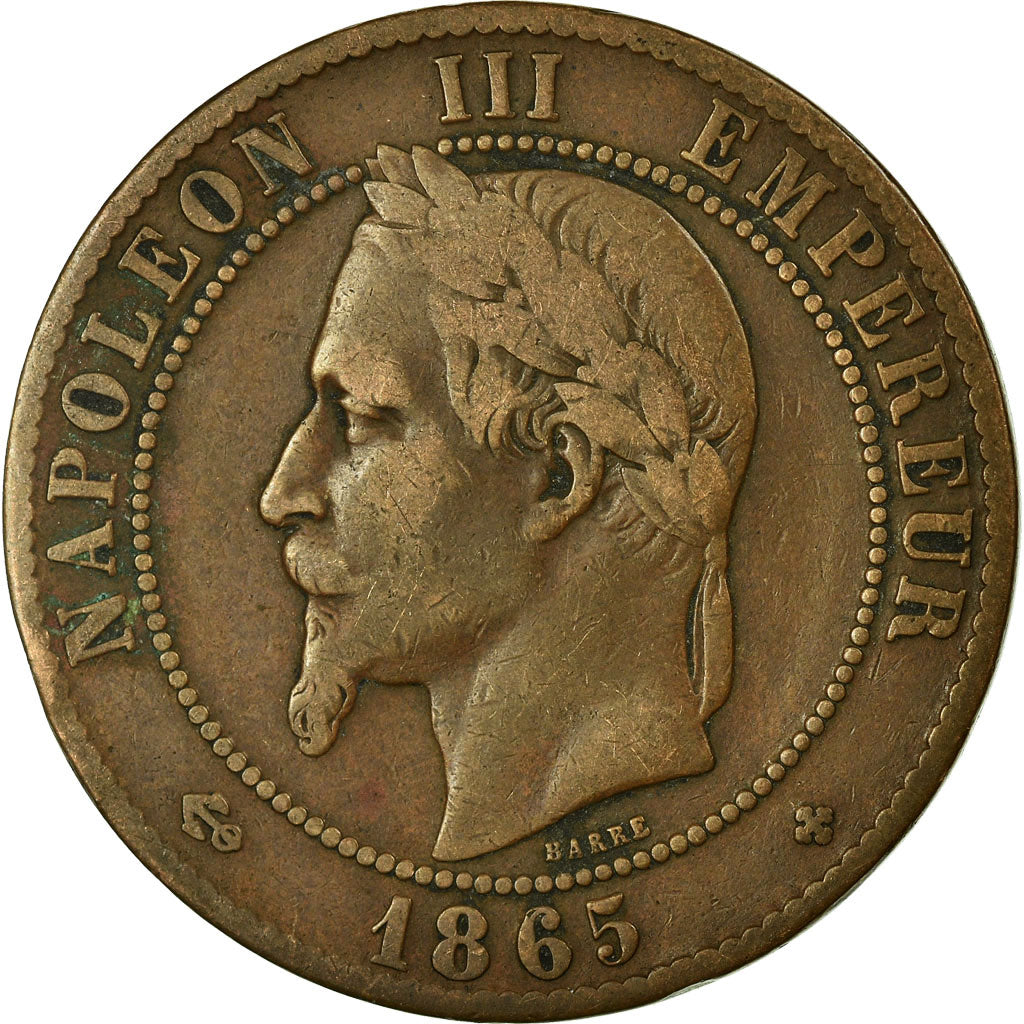 Coin, France, Napoleon III, Napoléon III, 10 Centimes, 1865, Strasbourg