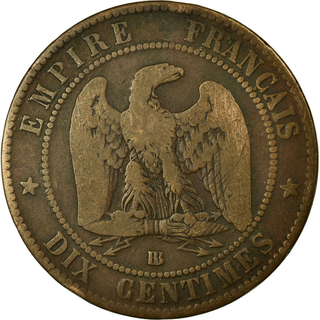 Coin, France, Napoleon III, Napoléon III, 10 Centimes, 1865, Strasbourg