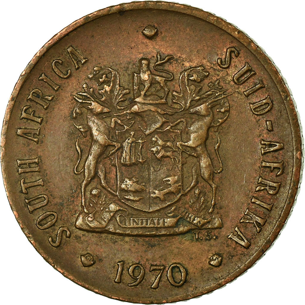 Coin, South Africa, 1/2 Cent, 1970, VF(30-35), Bronze, KM:81