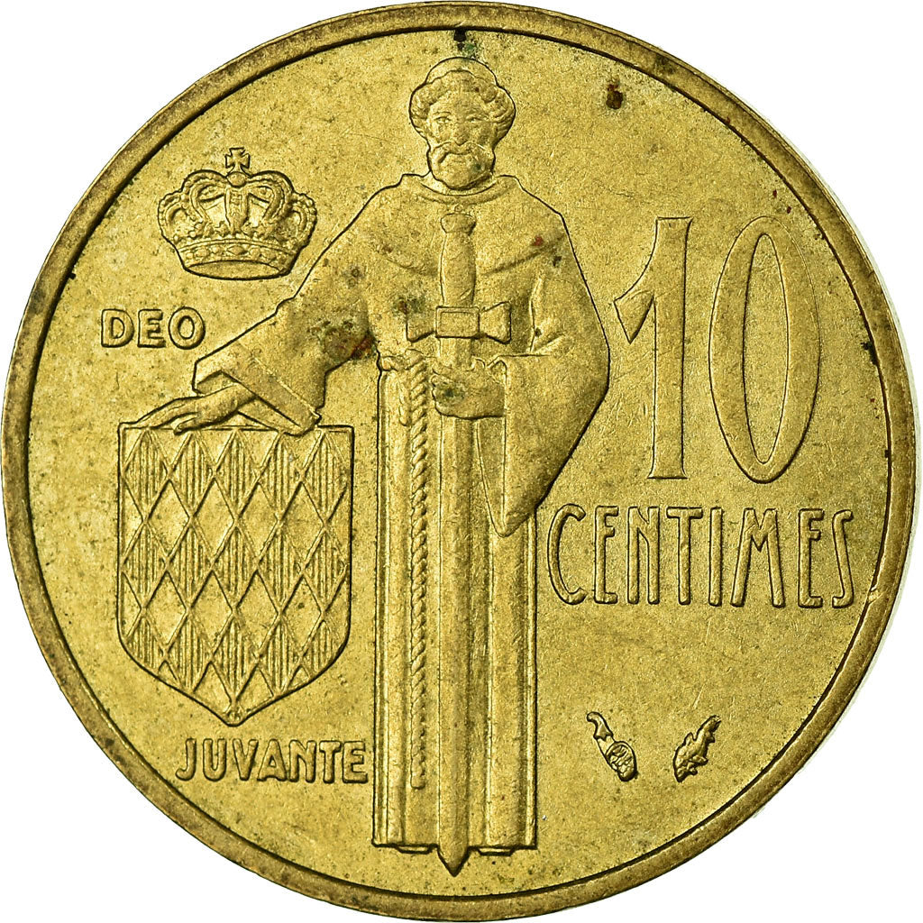 Moneta, Monaco, Rainier III, 10 Centimes, 1976, MB+, Alluminio-bronzo, KM:142