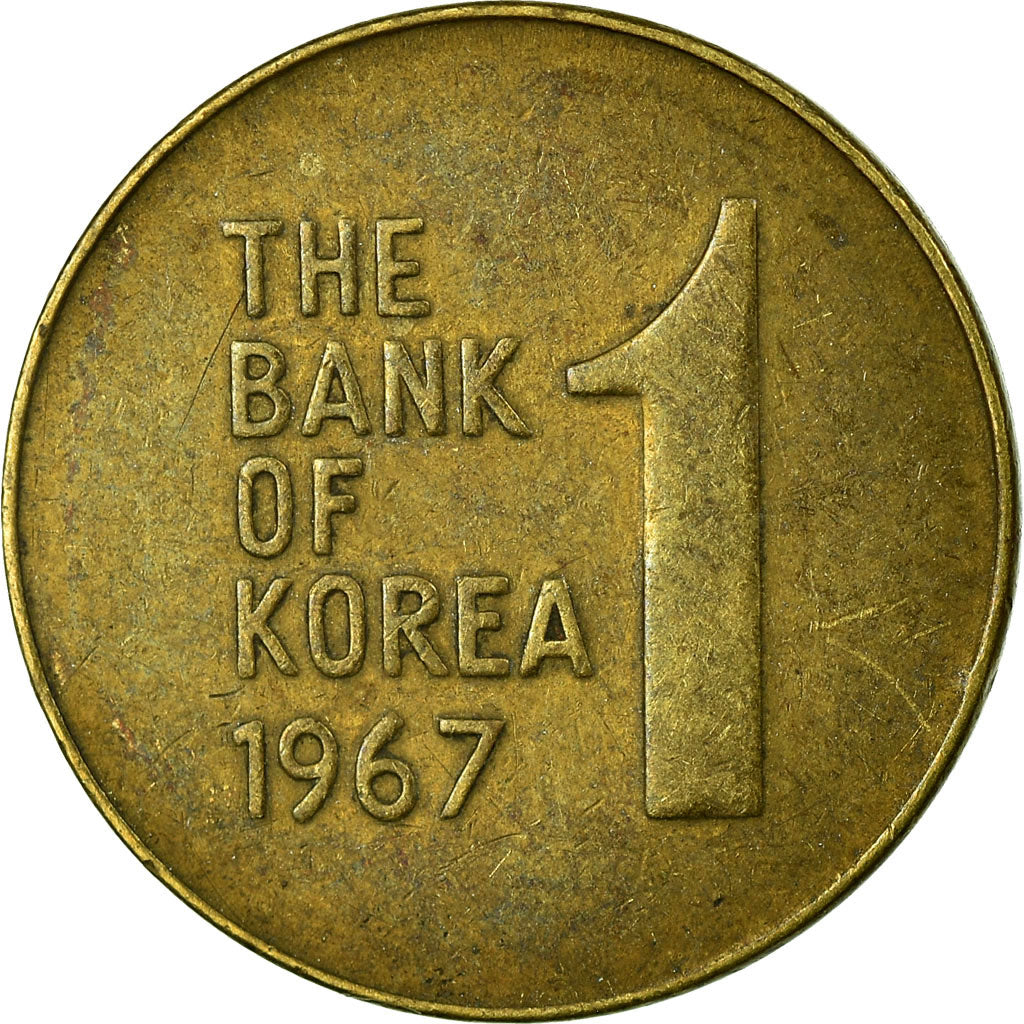 Moneta, COREA DEL SUD, Won, 1967, MB+, Ottone, KM:4