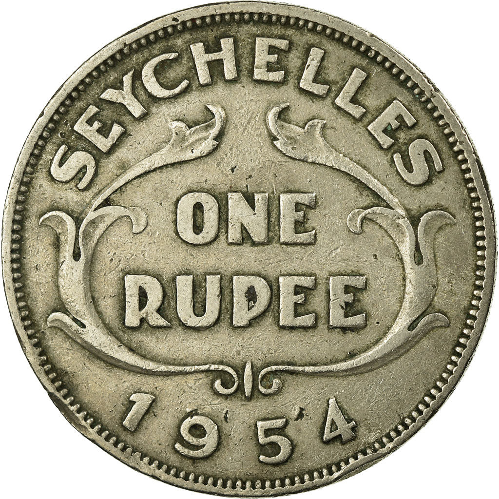 Coin, Seychelles, Rupee, 1954, British Royal Mint, EF(40-45), Copper-nickel