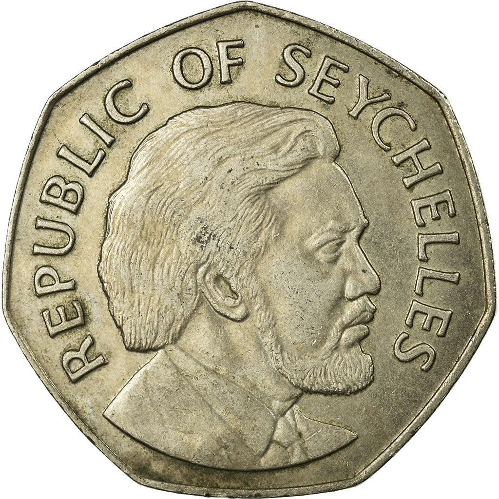 Coin, Seychelles, 5 Rupees, 1976, British Royal Mint, VF(30-35), Copper-nickel