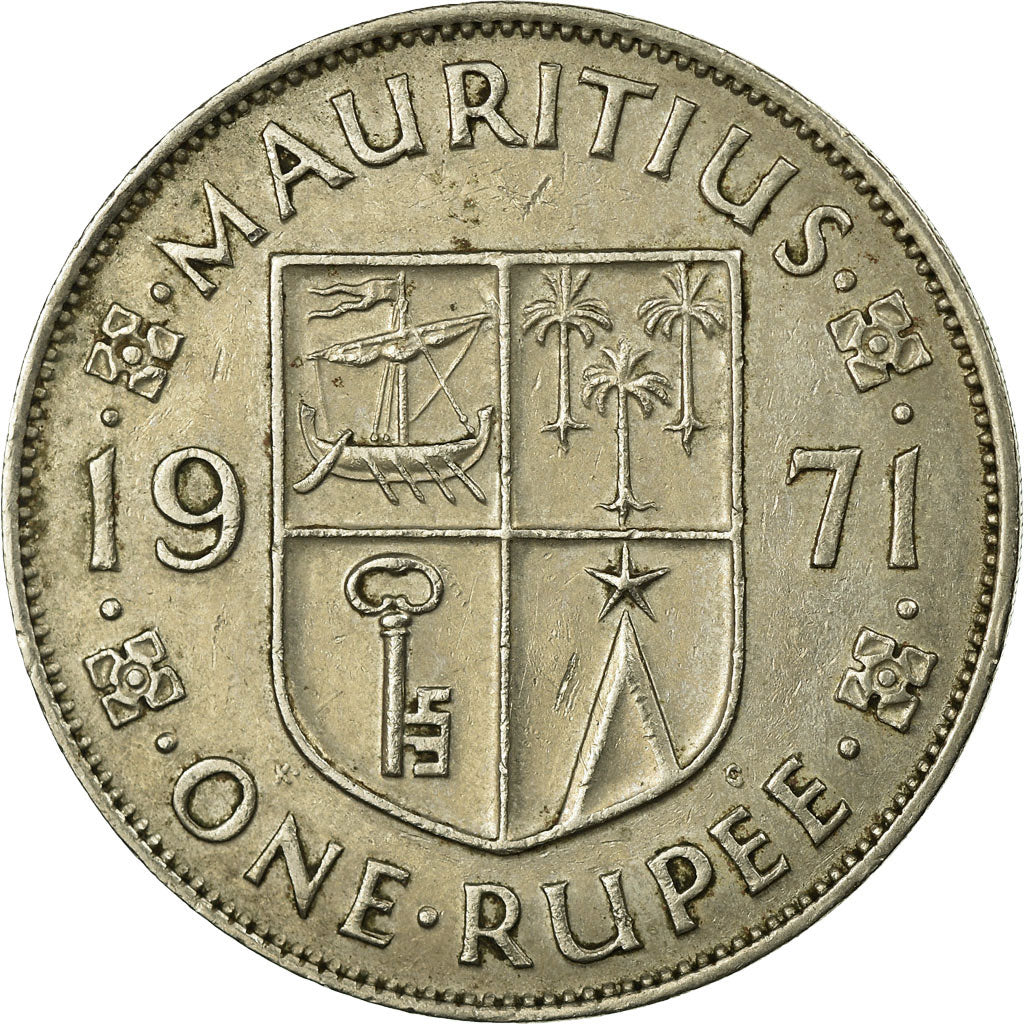 Coin, Mauritius, Elizabeth II, Rupee, 1971, VF(30-35), Copper-nickel, KM:35.1
