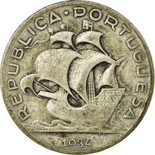 Coin, Portugal, 5 Escudos, 1934, VF(30-35), Silver, KM:581