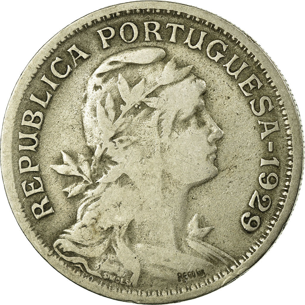 Moeda, Portugal, 50 Centavos, 1929, VF(30-35), Cobre-níquel, KM:577