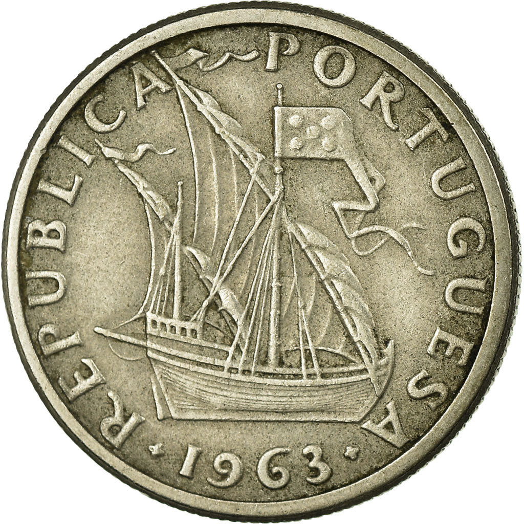 Münze, Portugal, 2-1/2 Escudos, 1963, S+, Copper-nickel, KM:590
