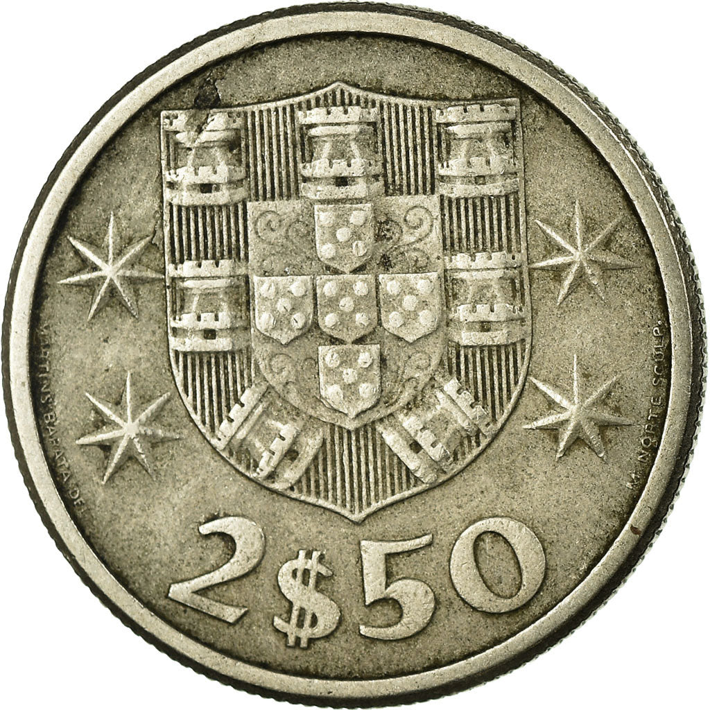 Münze, Portugal, 2-1/2 Escudos, 1963, S+, Copper-nickel, KM:590