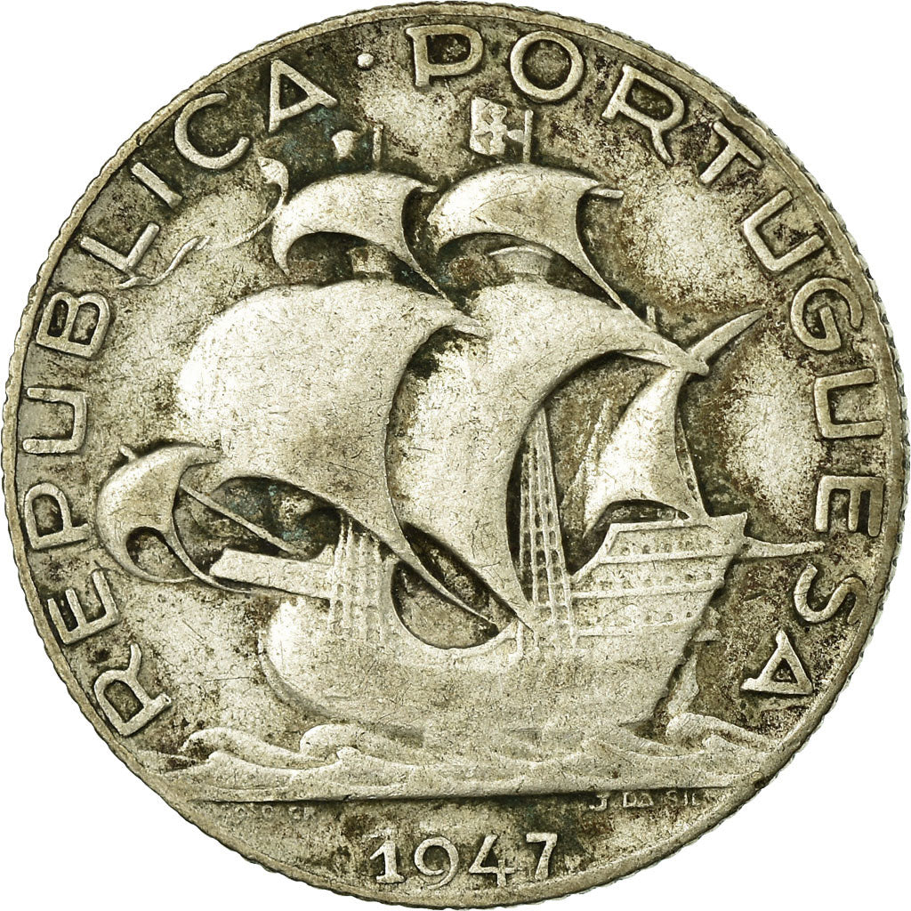 Coin, Portugal, 2-1/2 Escudos, 1947, VF(30-35), Silver, KM:580