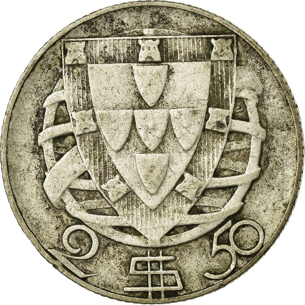 Coin, Portugal, 2-1/2 Escudos, 1947, VF(30-35), Silver, KM:580