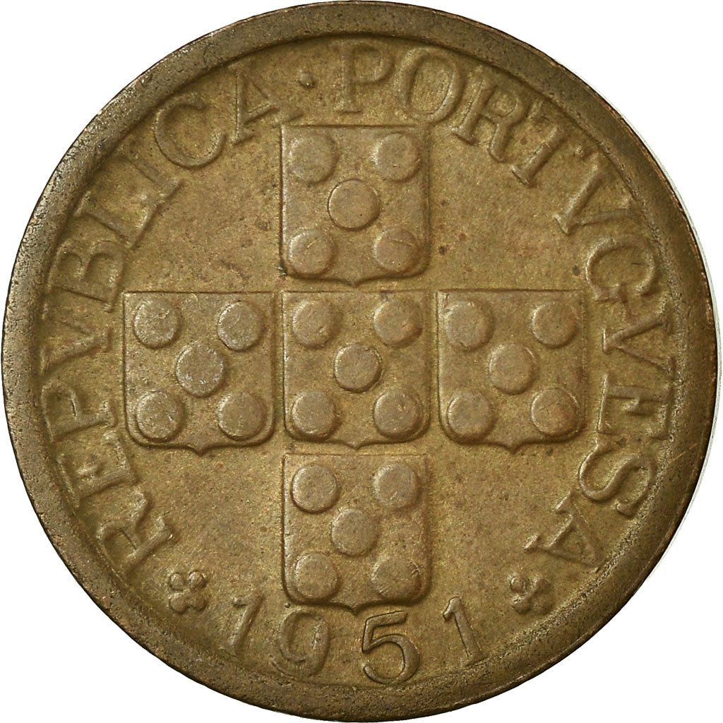 Coin, Portugal, 10 Centavos, 1951, VF(30-35), Bronze, KM:583