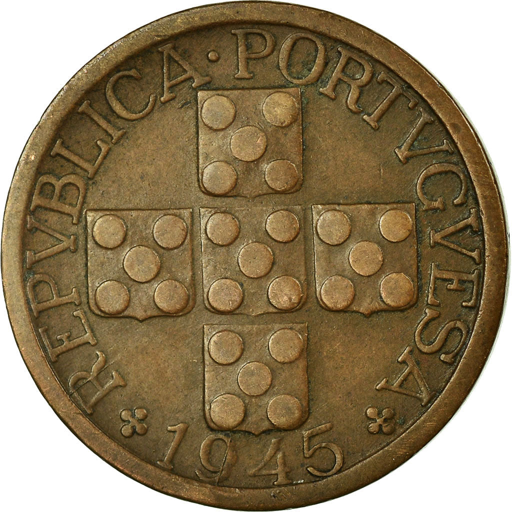 Coin, Portugal, 20 Centavos, 1945, VF(30-35), Bronze, KM:584
