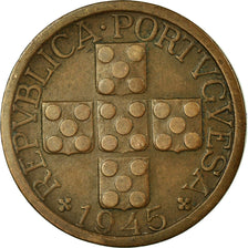 Coin, Portugal, 20 Centavos, 1945, VF(30-35), Bronze, KM:584