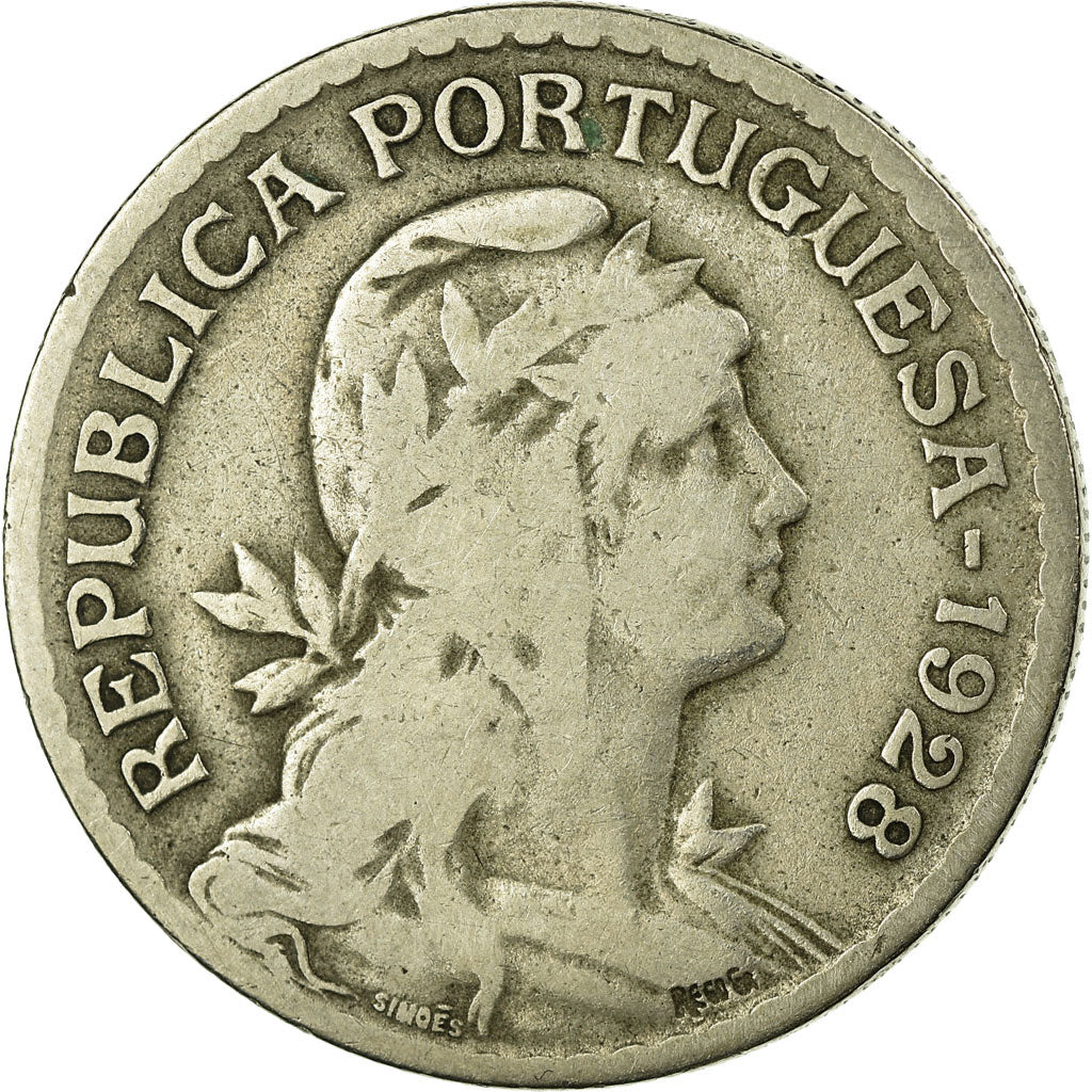 Monnaie, Portugal, Escudo, 1928, TB+, Copper-nickel, KM:578