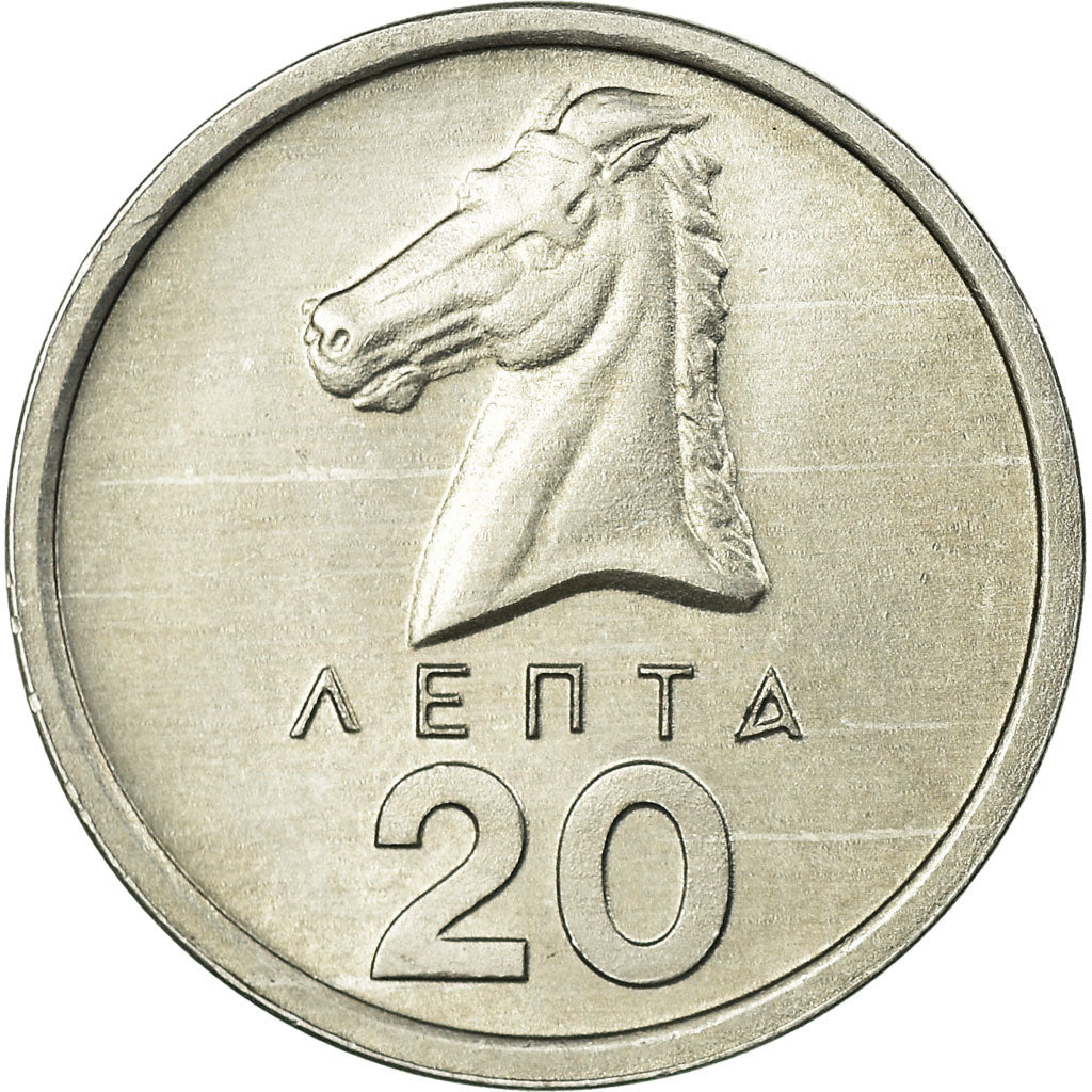 Münze, Griechenland, 20 Lepta, 1976, SS, Aluminium, KM:114