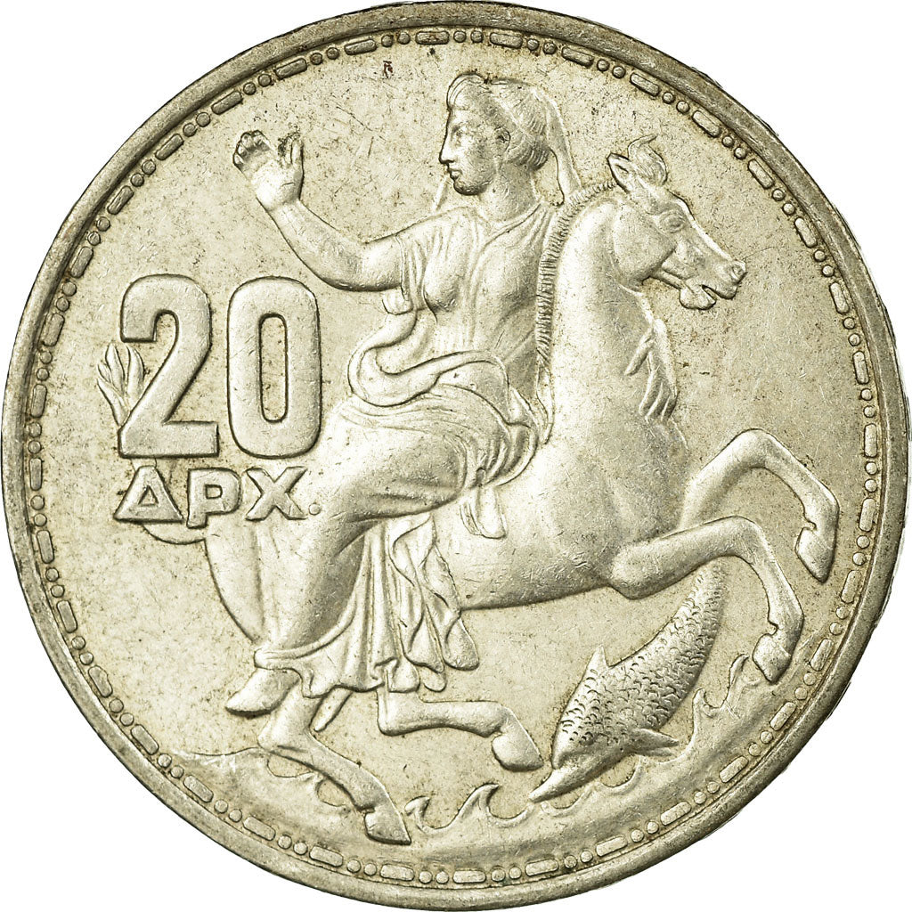 Coin, Greece, Paul I, 20 Drachmai, 1960, VF(30-35), Silver, KM:85