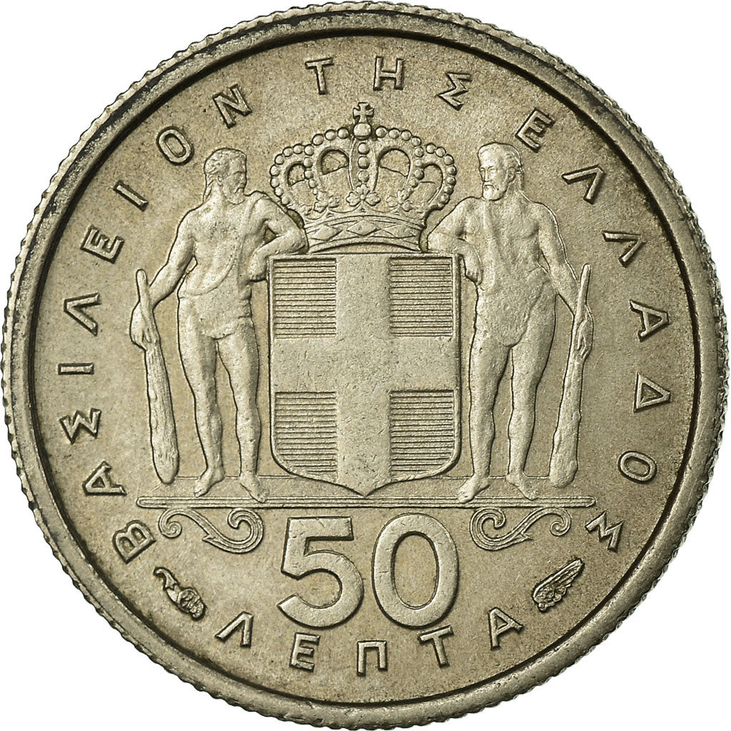 Coin, Greece, Paul I, 50 Lepta, 1957, EF(40-45), Copper-nickel, KM:80