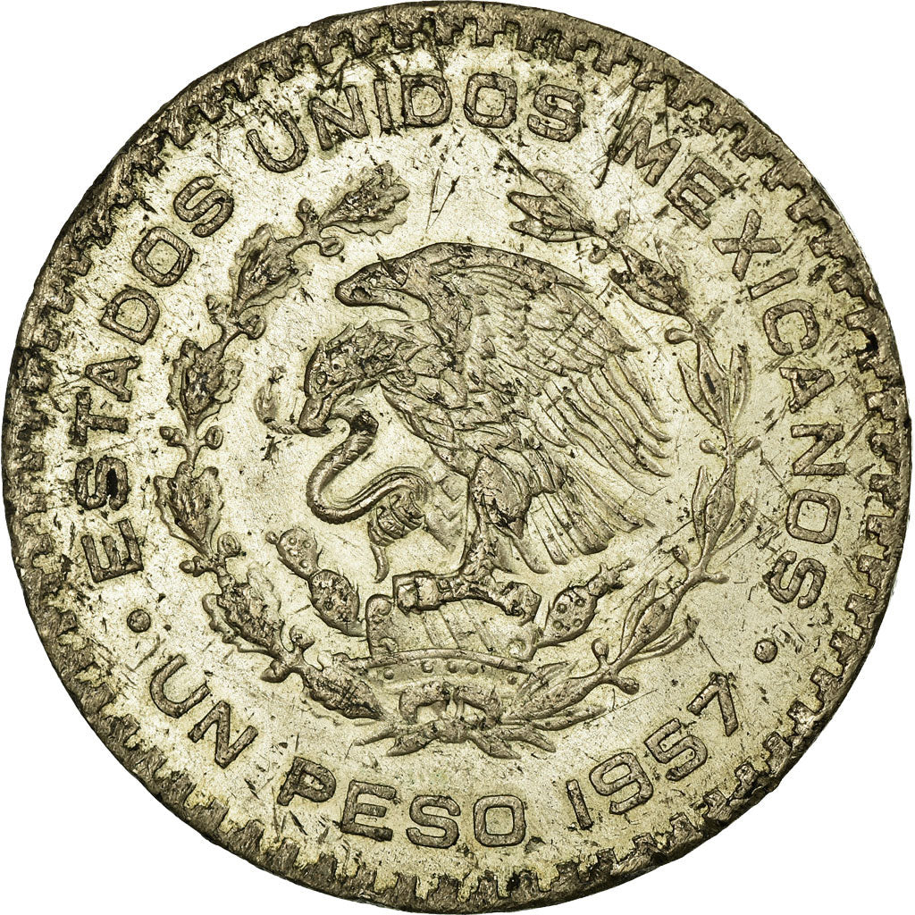 Münze, Mexiko, Peso, 1957, Mexico City, S, Silber, KM:459