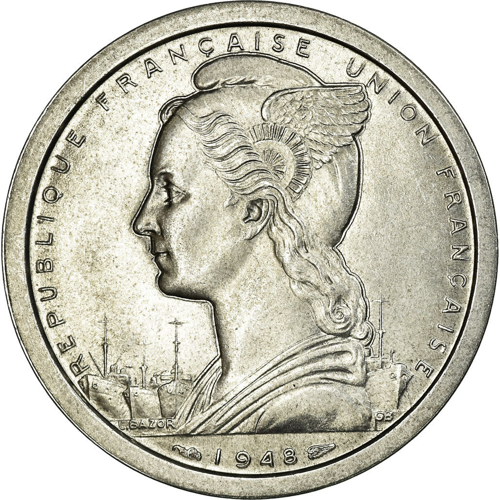 Moneta, Madagascar, 2 Francs, 1948, Paris, BB, Alluminio, KM:4