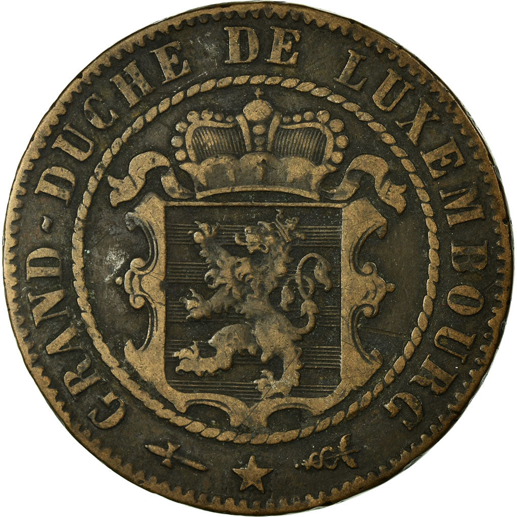 Coin, Luxembourg, William III, 10 Centimes, 1870, Utrecht, VF(30-35), Bronze