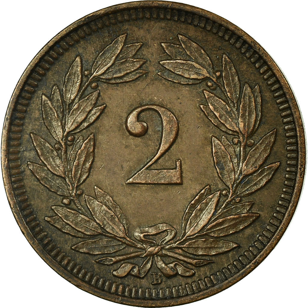 Coin, Switzerland, 2 Rappen, 1893, Bern, VF(30-35), Bronze, KM:4.2