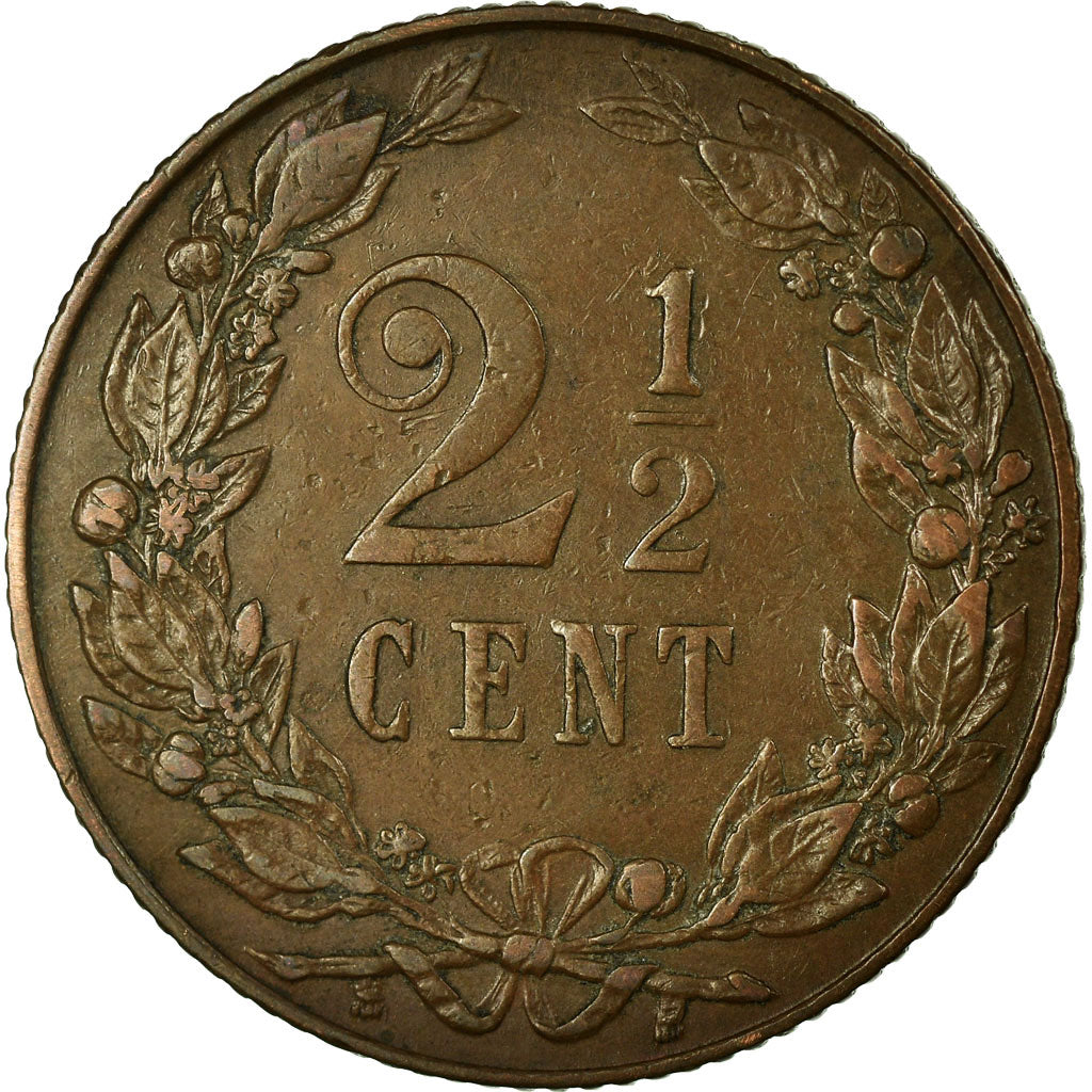 Coin, Netherlands, Wilhelmina I, 2-1/2 Cent, 1905, VF(30-35), Bronze, KM:134