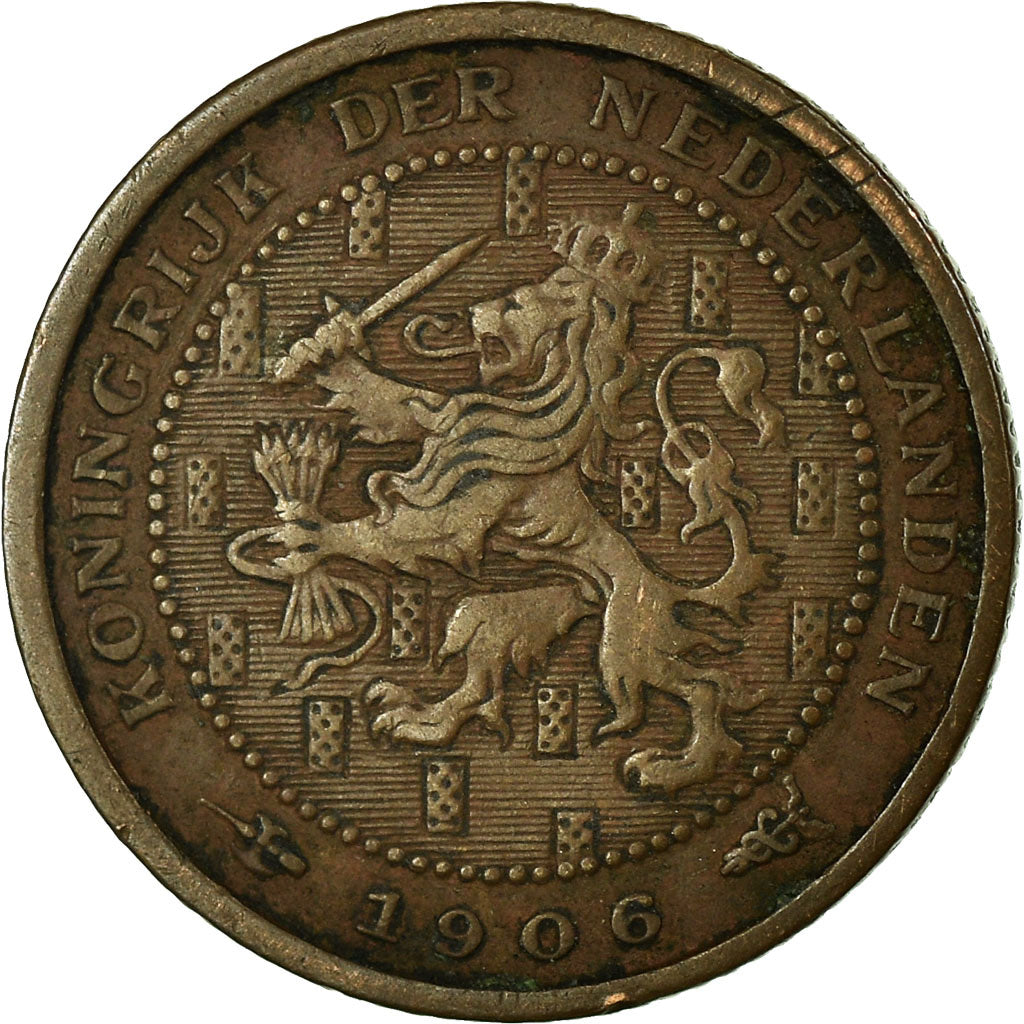Coin, Netherlands, Wilhelmina I, 1/2 Cent, 1906, EF(40-45), Bronze, KM:133