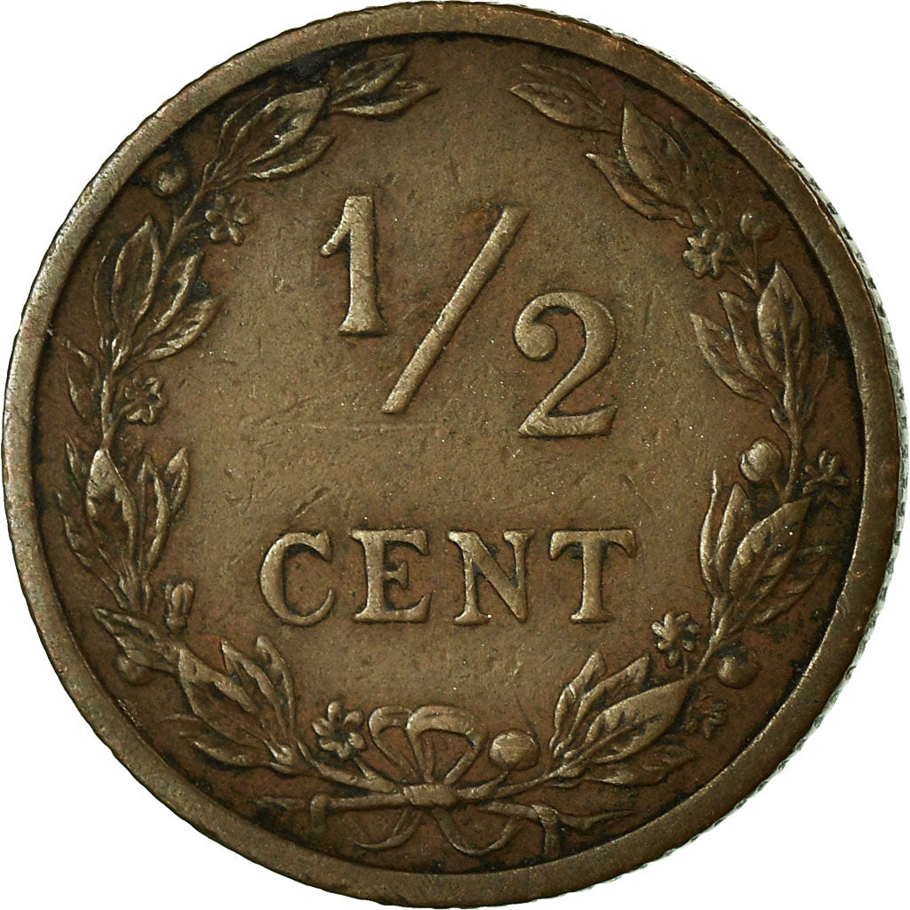 Coin, Netherlands, Wilhelmina I, 1/2 Cent, 1906, EF(40-45), Bronze, KM:133
