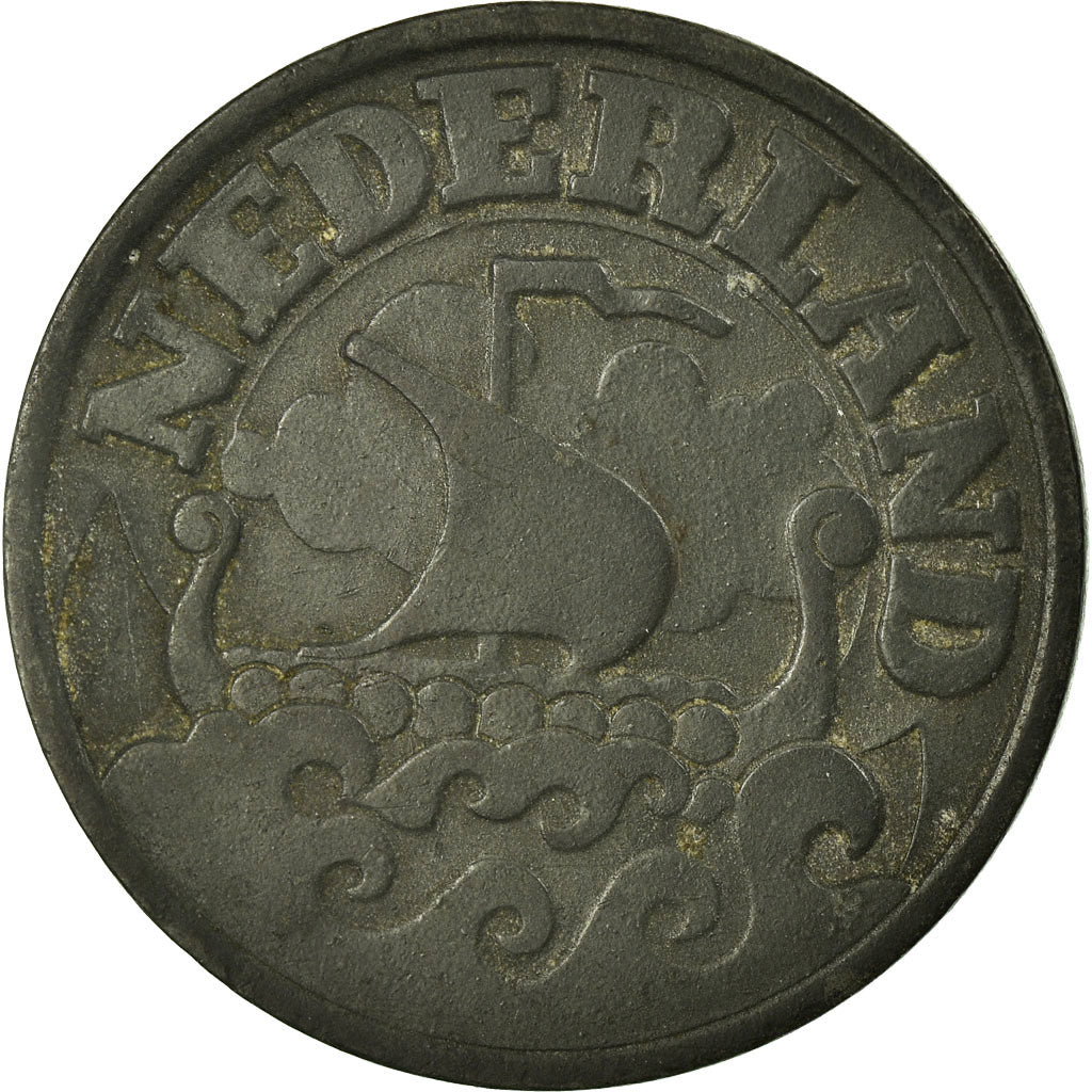 Coin, Netherlands, Wilhelmina I, 25 Cents, 1942, VF(30-35), Zinc, KM:174