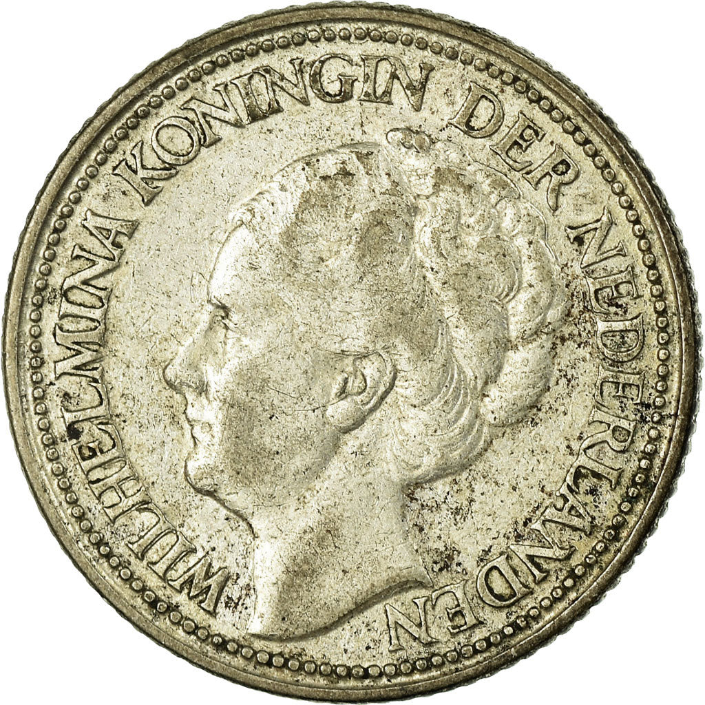 Coin, Netherlands, Wilhelmina I, 25 Cents, 1928, VF(30-35), Silver, KM:164