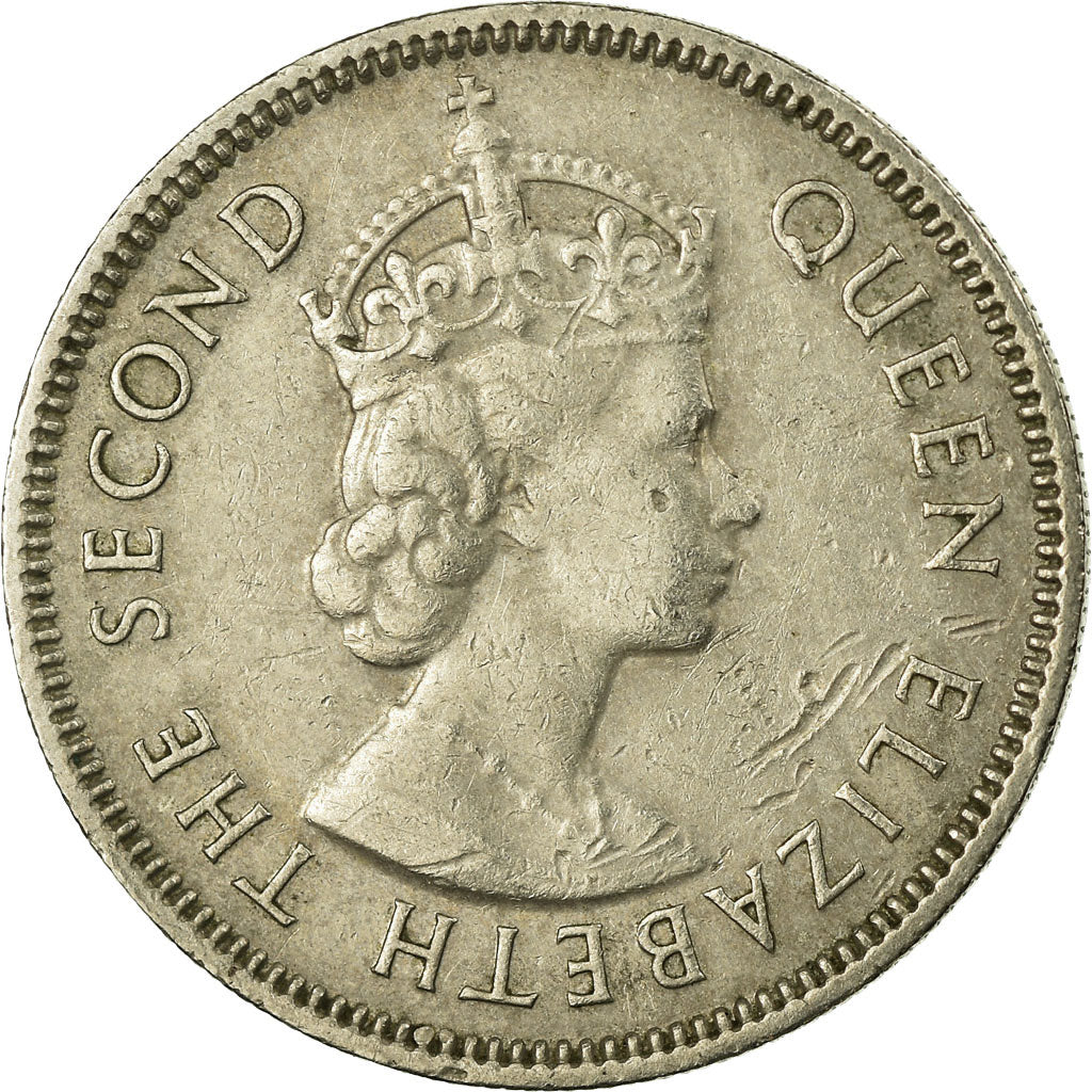 Coin, Seychelles, 1/2 Rupee, 1974, British Royal Mint, VF(30-35), Copper-nickel