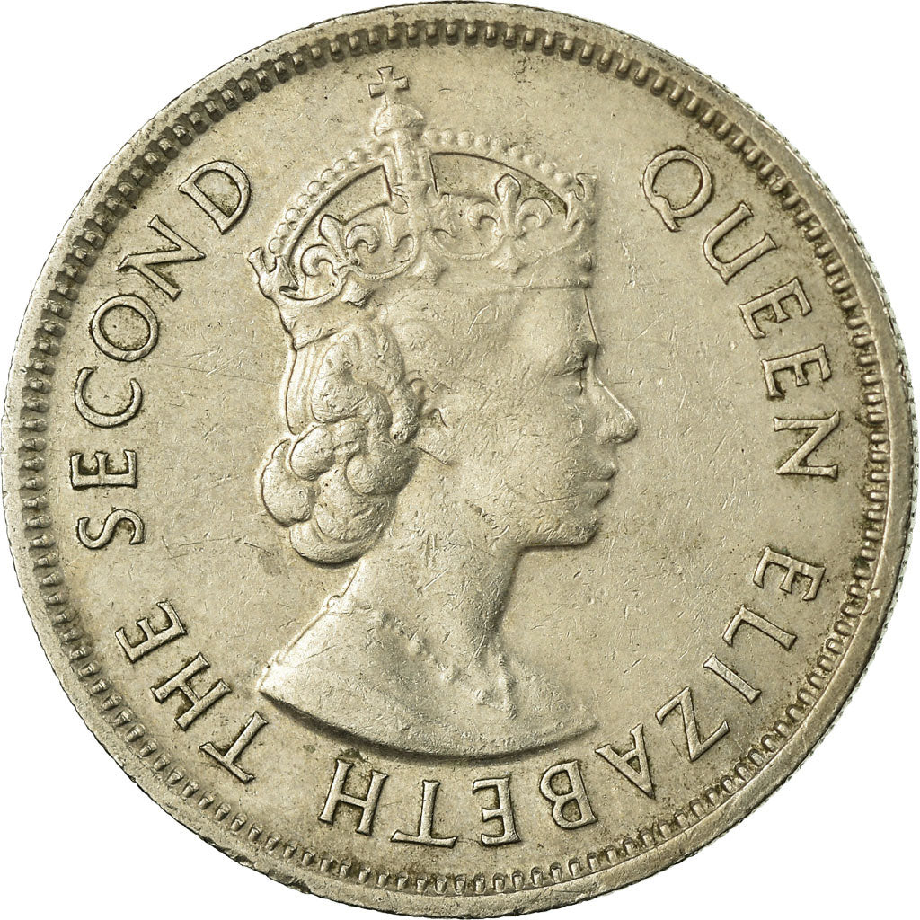 Coin, Seychelles, 1/2 Rupee, 1974, British Royal Mint, VF(30-35), Copper-nickel