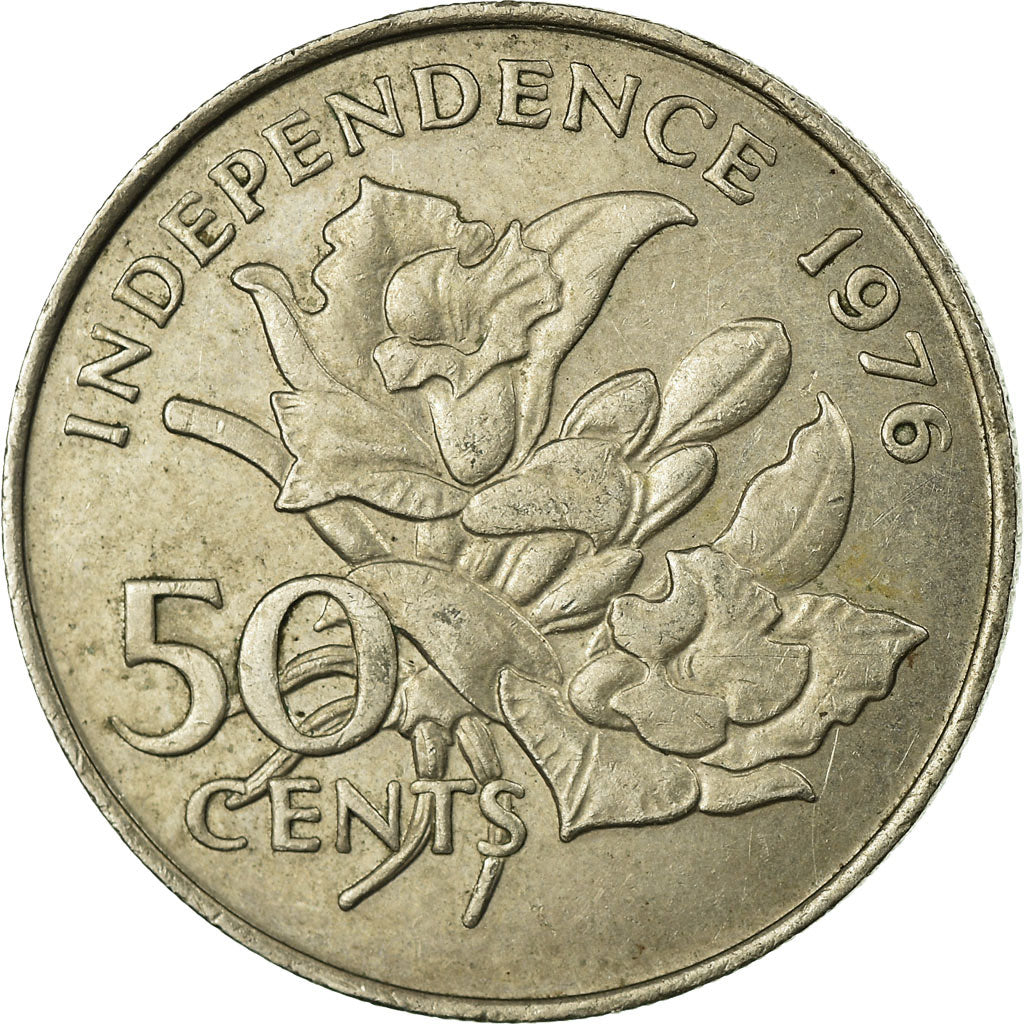 Monnaie, Seychelles, 50 Cents, 1976, British Royal Mint, TB+, Copper-nickel